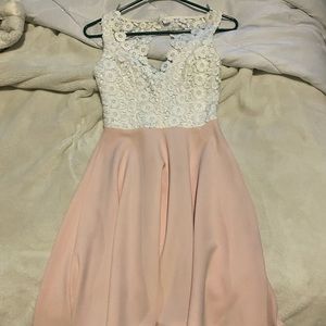 Pink/White Lace hoco dress